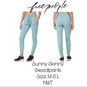 NWT Free People Movement Sunny Skinny Sweatpants Turquoise
